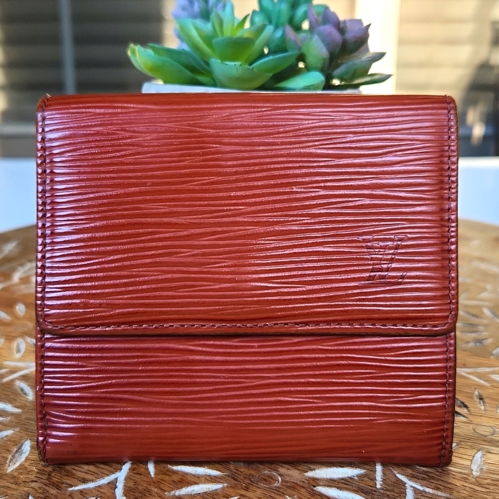 Louis Vuitton Epi Leather Double Snap Wallet in Congnac Color w/ COA